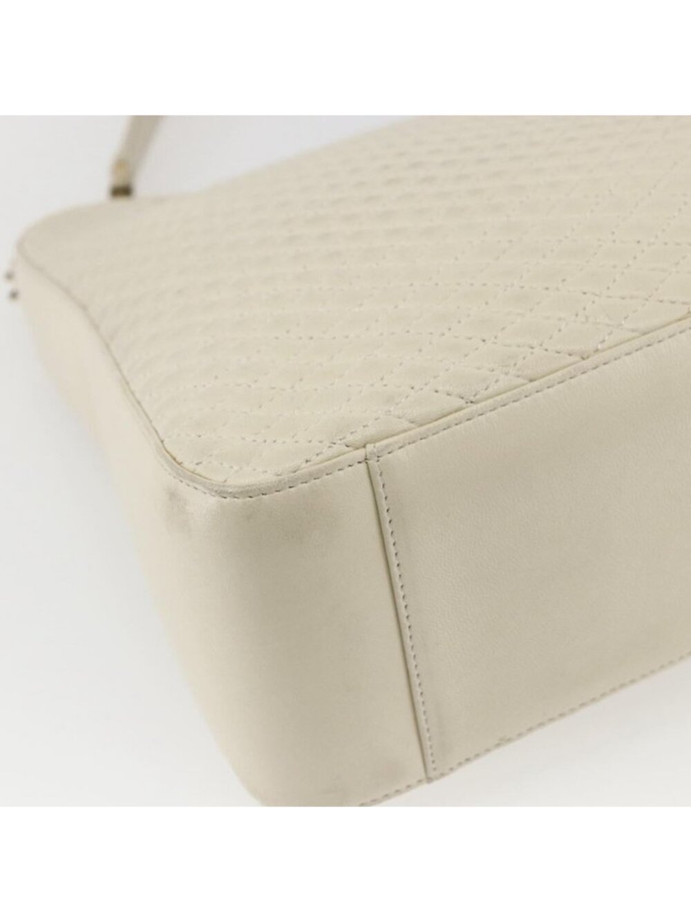 Authentic BALLY Shoulder Bag Leather Ivory Gold - Picture 5 of 16